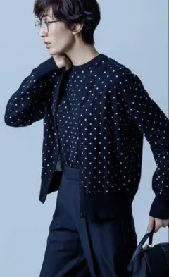 【新品未使用品】ミラオーウェン　アンサンブルニット　ドット柄