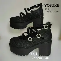 YOSUKE 厚底パンプス ストラップ付きsizeS 22.5cm 3E