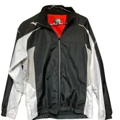 MIZUNO ミズノ ウインドブレーカー ジャンパー ブラック×ホワイト XS