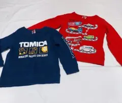 【トミカ★トレーナー2種セット☆110】赤・青
