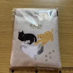 KALDI 猫柄ぱっちんポーチ