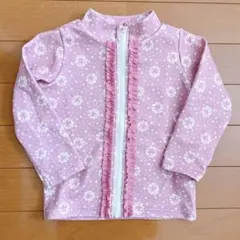 フリル付き花柄ラッシュガード 90