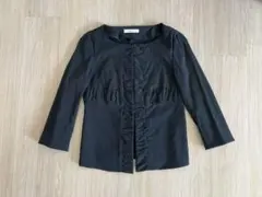 Stimulus 卒業式　入学式フリルノーカラージャケット　ブラック　サイズ38