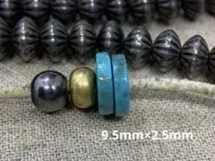 【2個セット】ターコイズ・ディスク型　トルコ石　天然石　ts174
