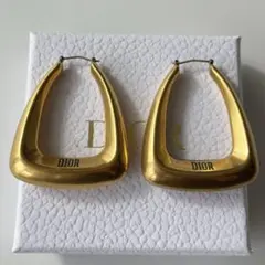 DIOR ディオール ゴールドカラー ビッグ フープピアス トライアングル