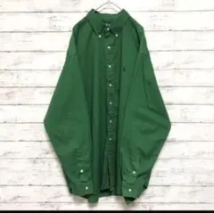 90s  BLAKE ラルフローレン 緑 グリーン 深緑 長袖シャツ XL 古着
