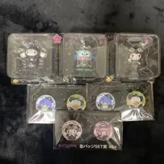 サンリオハロウィン　ハッピーくじ　フィギュア3個　缶バッジ