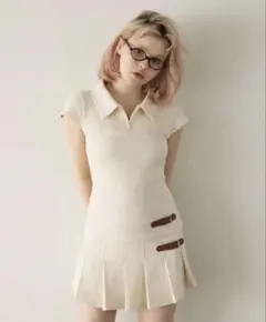 新品andmary Luna pleats mini dress
