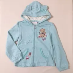 メゾピアノ　クマ耳フードパーカー　ミント　グリーン