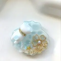 ハンドメイド レジン ドライフラワー ヘアゴム ネコ 大人かわいい