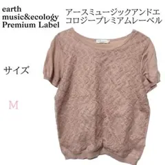 earth プレミアムレーベル レース半袖ニット M 上品ピンク 美品 人気のサムネイル