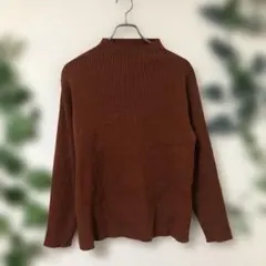 m*‪様 アメリカンホリック リブ編み ハイネックセーター 長袖 ブラウン Lサ