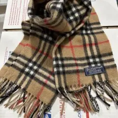 ヴィンテージ イギリス製100%カシミヤ バーバリー マフラー