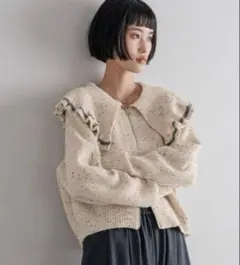 ローリーズファーム　フリルジップカーディガン