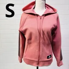 美品 adidas パーカー ジップアップ ピンク S スポーツ 人気 普段使いのサムネイル