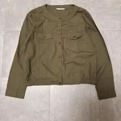00's vintage BLUE. ミリタリーシャツカーキ ノーカラーのサムネイル