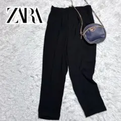 ザラ テーパードパンツ ZARA 折り返しデザイン タックパンツ