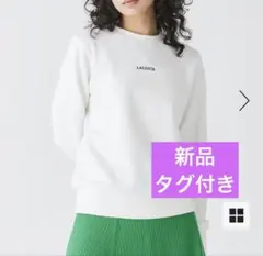 新品！LACOSTEブランドネームロゴ刺繍 クルーネックスウェットプルオーバー