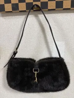 H&M ブラックファー ショルダーバッグ 美品