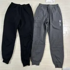 【2本セット】UNIQLO ボアスウェットパンツ ブラック／160サイズ
