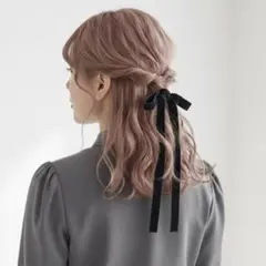 No.103 ベルベットリボン フック付き　ベロアリボン ヘアリボン