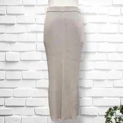 【クリーコンフォルト】サイドラインリブニットスカート　レディース　ウエストゴム