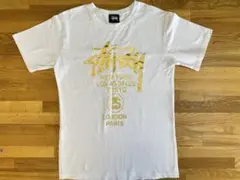Stussy ゴールドプリント Tシャツ Lサイズ ホワイト