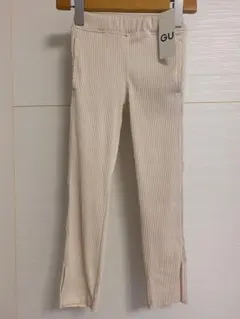 GU ストレッチパンツ　スリット　オフホワイト　110cm