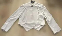 【1度使用 クリーニング済】薄手ノーカラージャケット ライトベージュ