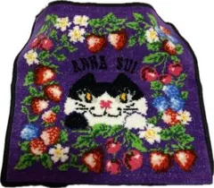 新品未使用品ANNA SUI猫シェニール織り タオルハンカチ