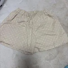 綿100% ベージュ 水玉 ハーフパンツ 150
