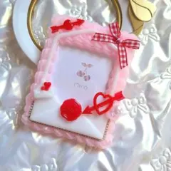 【B8】ピンク ラブレター 硬質ケースデコ キューピッド ホイップデコ リボン