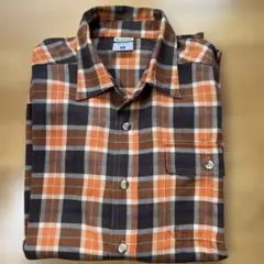 Columbia Titanium チェック柄ネルシャツ M オレンジブラウン系