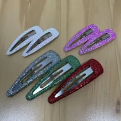 ヘアアクセサリー ヘアピン カラフル グリッター 7P 4050のサムネイル