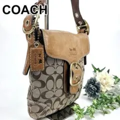 ▽希少品 COACH コーチ ファー シグネチャー ワンハンドルバッグ 