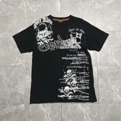 平成 お兄系 V系 y2kスカルプリント Vネック 半袖 Tシャツ 英字のサムネイル