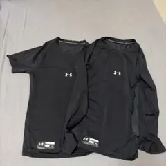 UNDER ARMOUR アンダーシャツ 2枚セット ブラック MD