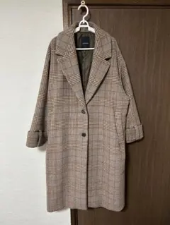 【JEANASIS】ウールチェスターロングコート　チェック
