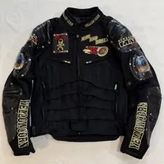 イエローコーン TITANIUM MAX ライダースジャケット ワッペン 黒 L