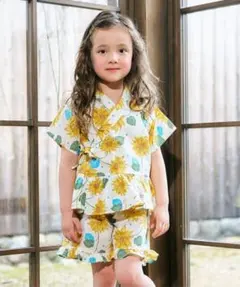 アプレレクール　ひまわり柄　 甚平　100cm