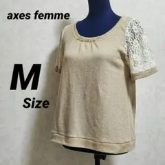 axes femme レース袖 バックリボン カットソー M ベージュのサムネイル