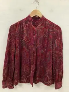 1.29◎A819P◎長袖シャツ◎カジュアル◎ペイズリー柄◎レッド
