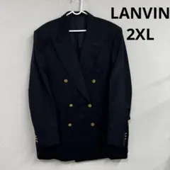 LANVIN 紺ブレ 大きいサイズ 54 ダブル 金ボタン イタリア製