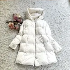 【美品】 Le souk ルスーク　ホワイトダウンコート フード付き　L