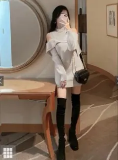 GRL プラットフォームスエードニーハイブーツ [ci247]