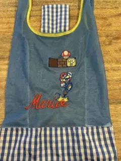 【美品】Super Mario エコバッグ メッシュ ブルー ギンガムチェックのサムネイル