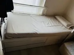 セミシングルベッドフレーム引き出し付マットレス付