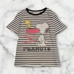 スヌーピー PEANUTS ボーダー リンガーTシャツ Y2K ストリート Sのサムネイル