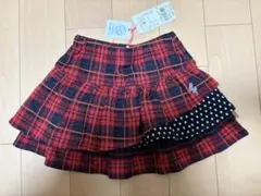No.182 新品　スカート　110cm KP ケーピー　赤　黒　チェック