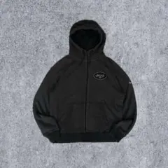 NIKE NFL JETS 刺繍ロゴ ジップパーカー L ブラック ヴィンテージ